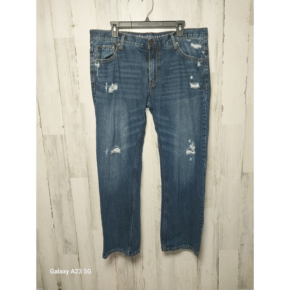 Aeropostale Men's Straight Leg Jeans 36x30 Distressed